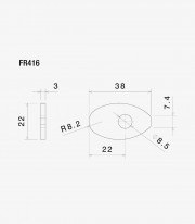 Rizoma Non-Original Turn Signal Adapters for MV Agusta Brutale 675/800/1090 RR ABS, MV Agusta F3 800 R/RR/RC/Rosso (09-25) FR416