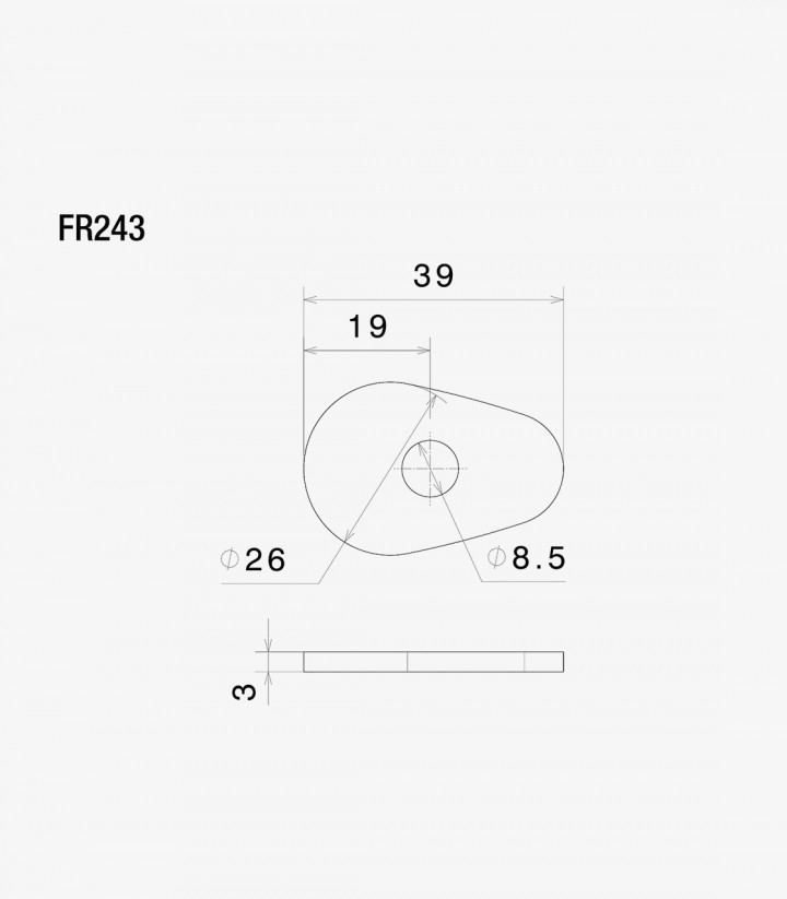 Rizoma Adapter für nicht originale Blinker für several MV Agusta and Yamaha models FR243B