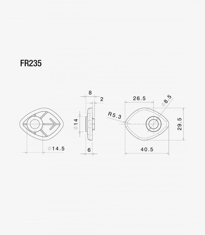 Rizoma Adapter für nicht originale Blinker für Ducati XDiavel 1262 (16-24) FR235B