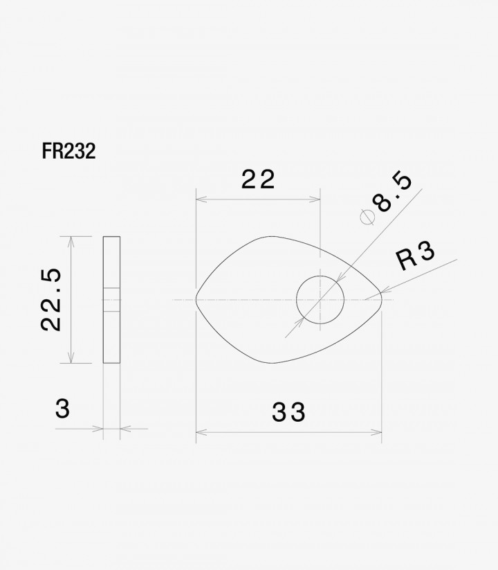 Rizoma Adapter für nicht originale Blinker für several Ducati and Kawasaki models FR232B