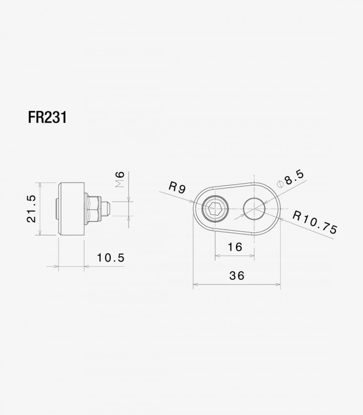 Adaptadores Intermitentes No Originales Rizoma para Varios modelos de Ducati, Moto Guzzi y Triumph FR231B