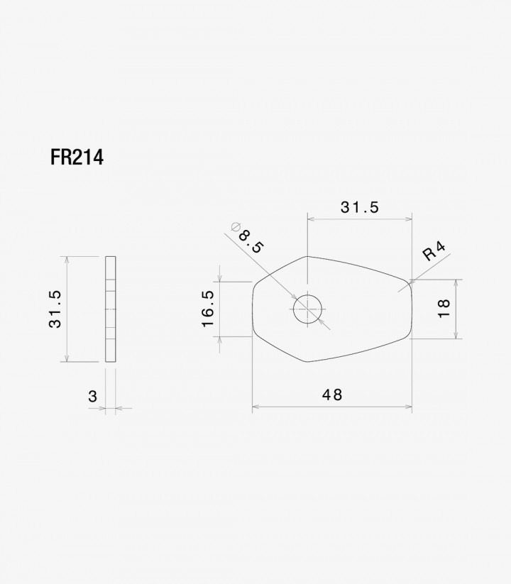 Rizoma Adapter für nicht originale Blinker für several Kawasaki and Suzuki models FR214B
