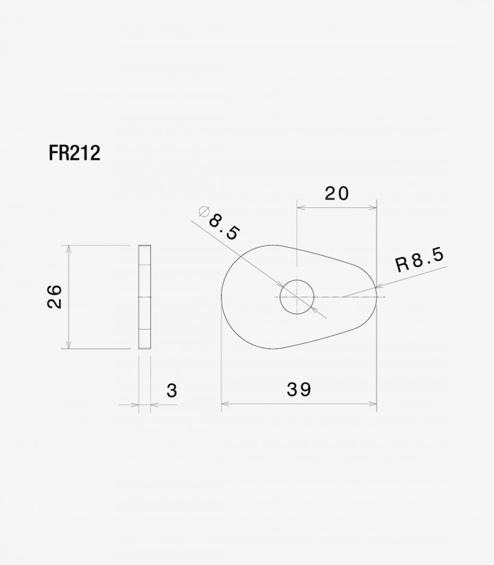 Adaptadores Intermitentes No Originales Rizoma para Varios modelos de Ducati, MV Agusta y Yamaha FR212B