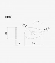 Rizoma Non-Original Turn Signal Adapters for Various models of Ducati, MV Agusta & Yamaha FR212B