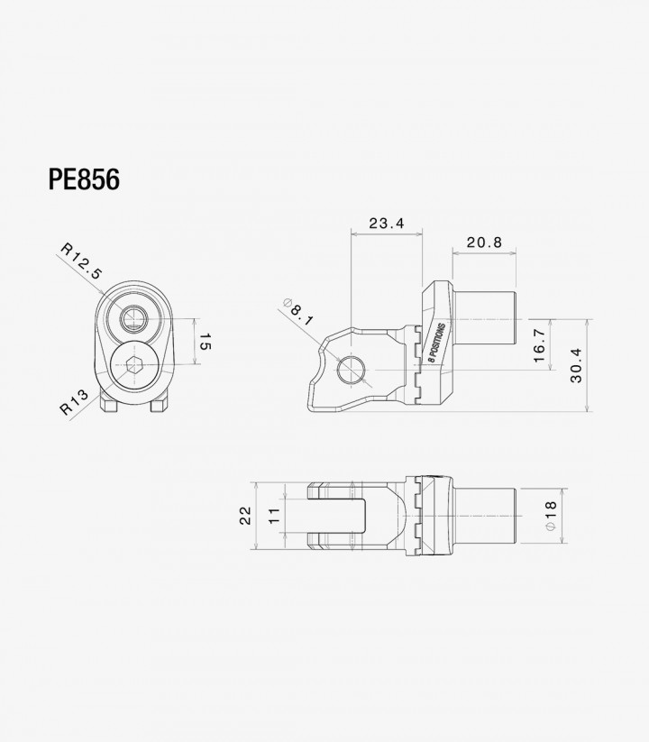 Kit Montaje Excéntrica Estriberas Rizoma Aprilia RS 457/660, Aprilia RSV4 1100, Aprilia Tuono 457/660/V4, KTM 790/890 Duke (21-2