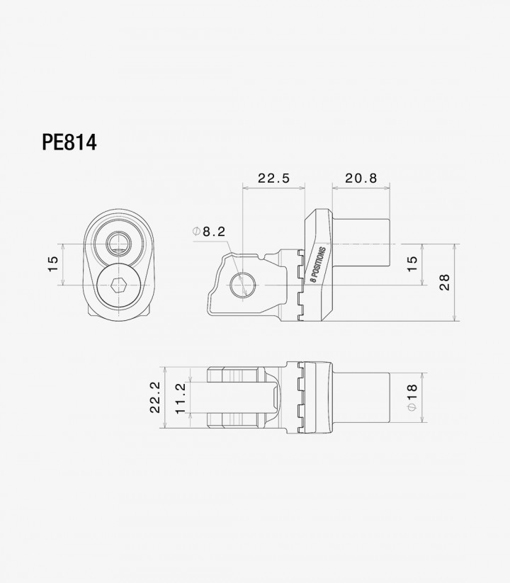 Rizoma Eccentric Footpeg Mounting Kit BMW M 1000 RR/XR, BMW S 1000 R/RR (21-25) PE814B