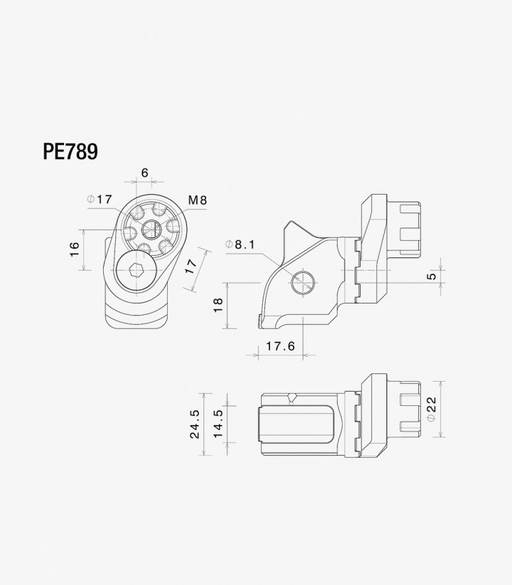 Rizoma Eccentric Footpeg Mounting Kit BMW R 12 G/S (26), BMW R 1300 GS (23-25) PE789B
