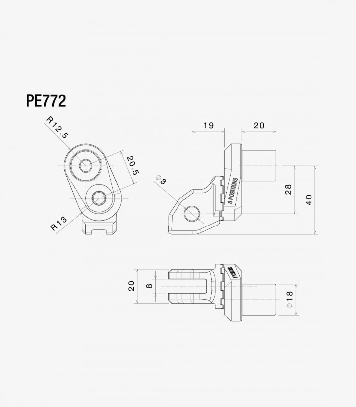 Kit Montaje Excéntrica Estriberas Rizoma Varios modelos de Triumph PE772B