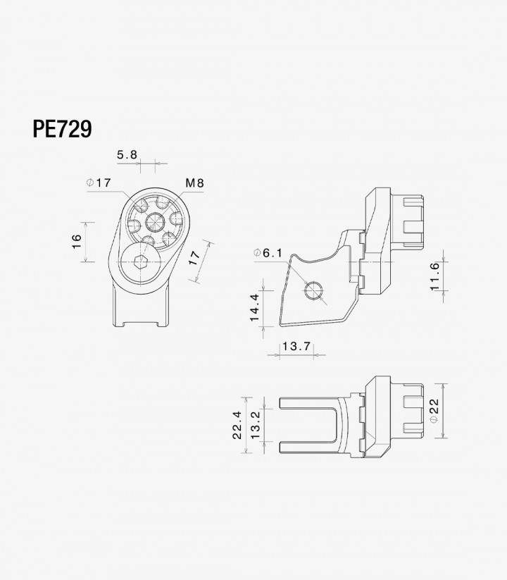 Kit Montaje Excéntrica Estriberas Rizoma Ducati Hypermotard 698 Mono / RVE (24-25) PE729B