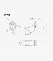 Rizoma Eccentric Footpeg Mounting Kit Ducati Diavel 1260 / S / V4 / V4 RS / Bentley (19-26) PE721B