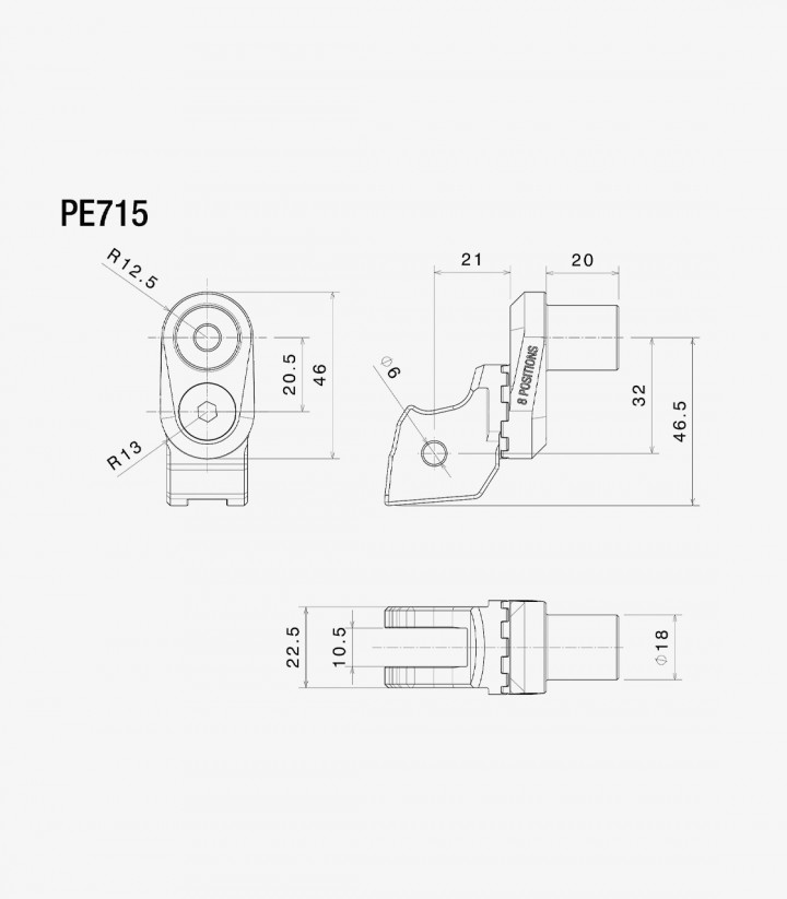 Kit Montaje Excéntrica Estriberas Rizoma Varios modelos de Ducati PE715B