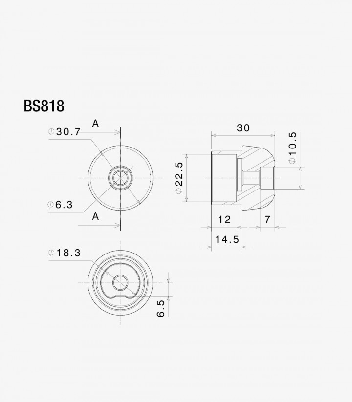 Rizoma End-Mount Mirror Adapter Varios modelos de BMW, Suzuki y Triumph BS818B