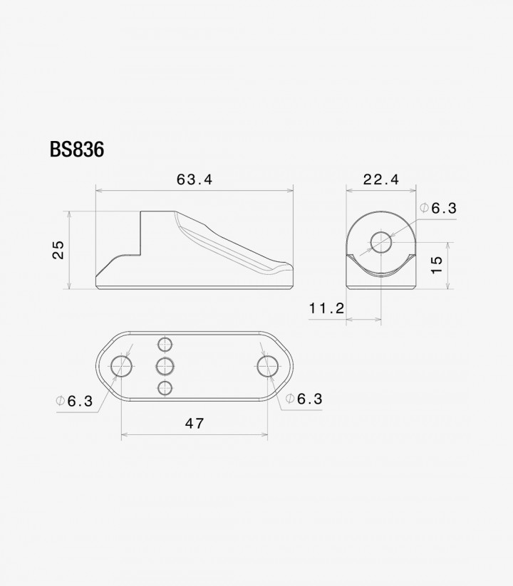 Adaptador Espejo Carenado Rizoma para Aprilia RS 457 (24-25) BS836B