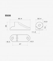 Adaptador Espejo Carenado Rizoma para Aprilia RS 457 (24-25) BS836B