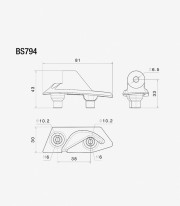 Rizoma Fairing Mirror Adapter for BMW M 1000 RR (22), S 1000 RR (19-25) BS794B