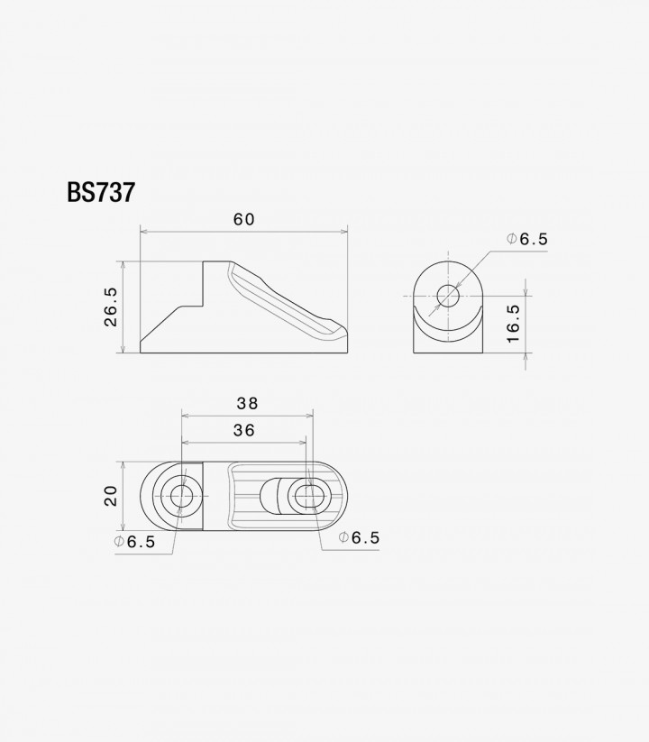 Adaptador Espejo Carenado Rizoma para Aprilia RS 660, RSV4 / 1000, Yamaha YZF R6/R7/R9 (09-25) BS737B