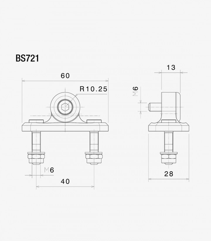 Adaptador Espejo Carenado Rizoma para Varios modelos de Honda y Kawasaki BS721B