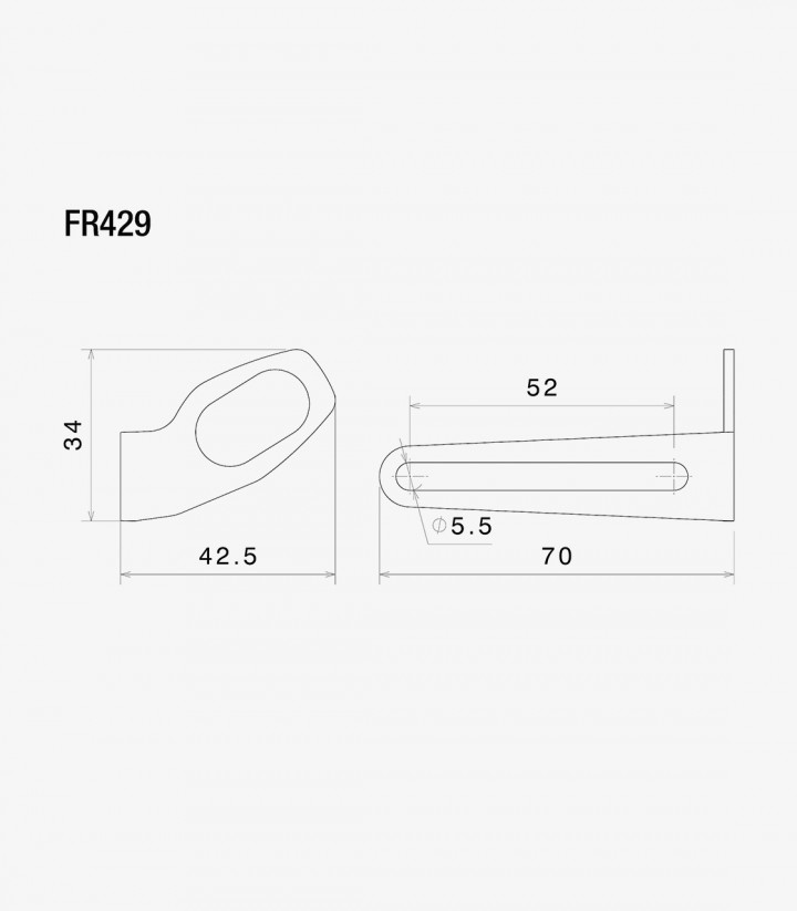 Rizoma Original Turn Signal Mount Fox License Plate Holder for various models of Ducati FR429B