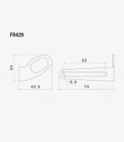 Rizoma Original Turn Signal Mount Fox License Plate Holder for various models of Ducati FR429B