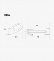 Soporte Intermitente Original Rizoma Portamatrículas Fox para varios modelos de Honda FR427B