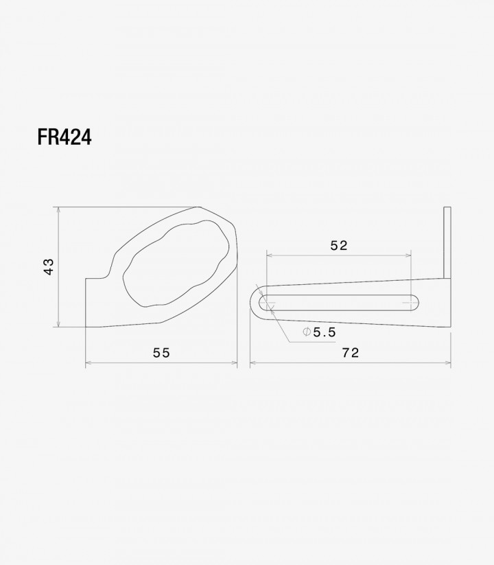 Soporte Intermitente Original Rizoma Portamatrículas Fox para varios modelos de Kawasaki FR424B