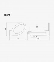 Rizoma Original Turn Signal Mount Fox License Plate Holder for various models of Kawasaki FR424B