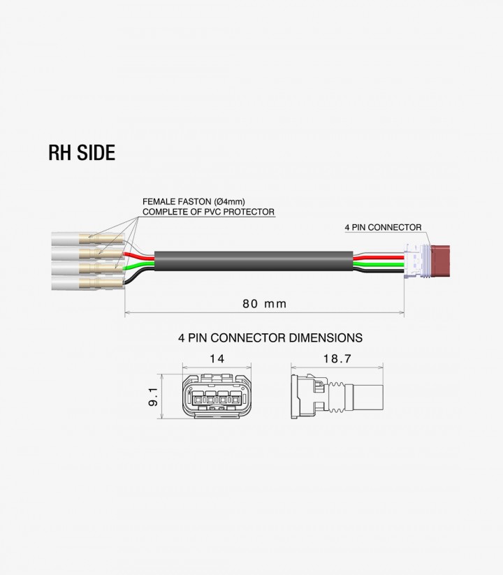 Kit Cableado Intermitentes Traseros Rizoma para KTM 1390 Super Duke R / EVO, 990 Duke (24-25). EE218H