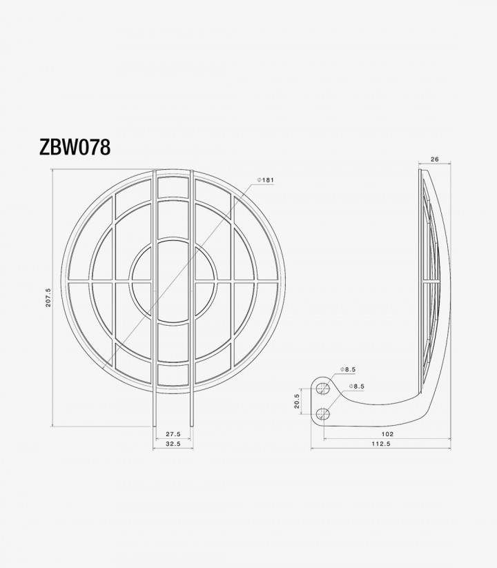Protector Faro Delantero Rizoma en Negro BMW R nineT / Pure / Scrambler (14-24) ZBW078B
