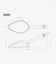 Rizoma Veloce L Black Mirrors BS305Bx2