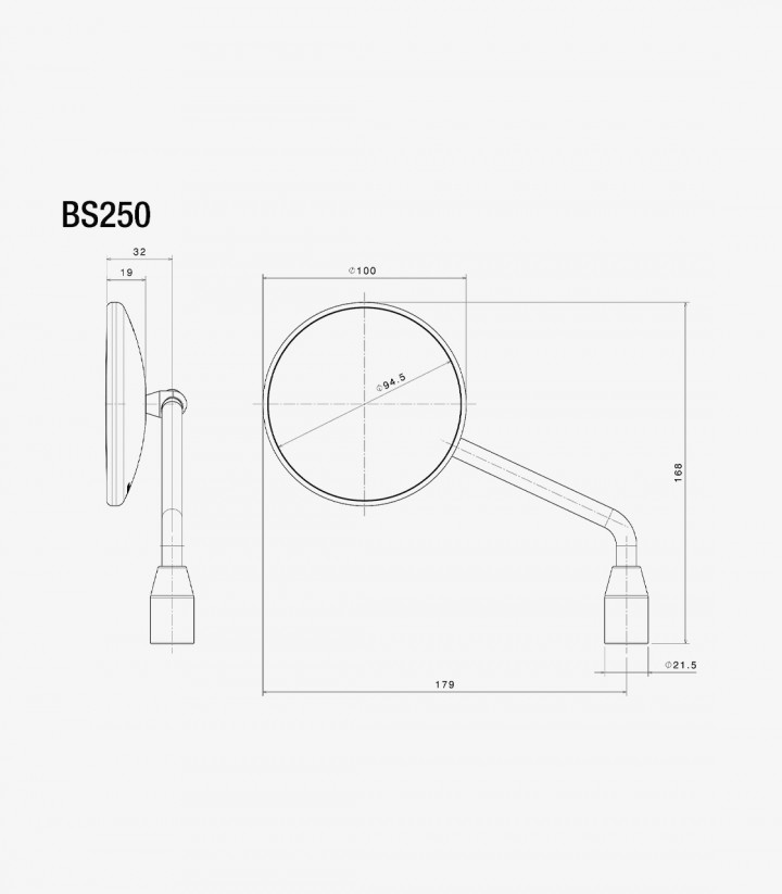 Retrovisores Rizoma One Plateados BS250Ax2