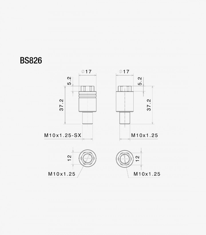Rizoma Direct Mount Spiegeladapter M10x1,25/M10x1,25-SX BS826B