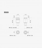 Rizoma End-Mount Mirror Adapter M10x1,25/M10x1,25-SX BS826B