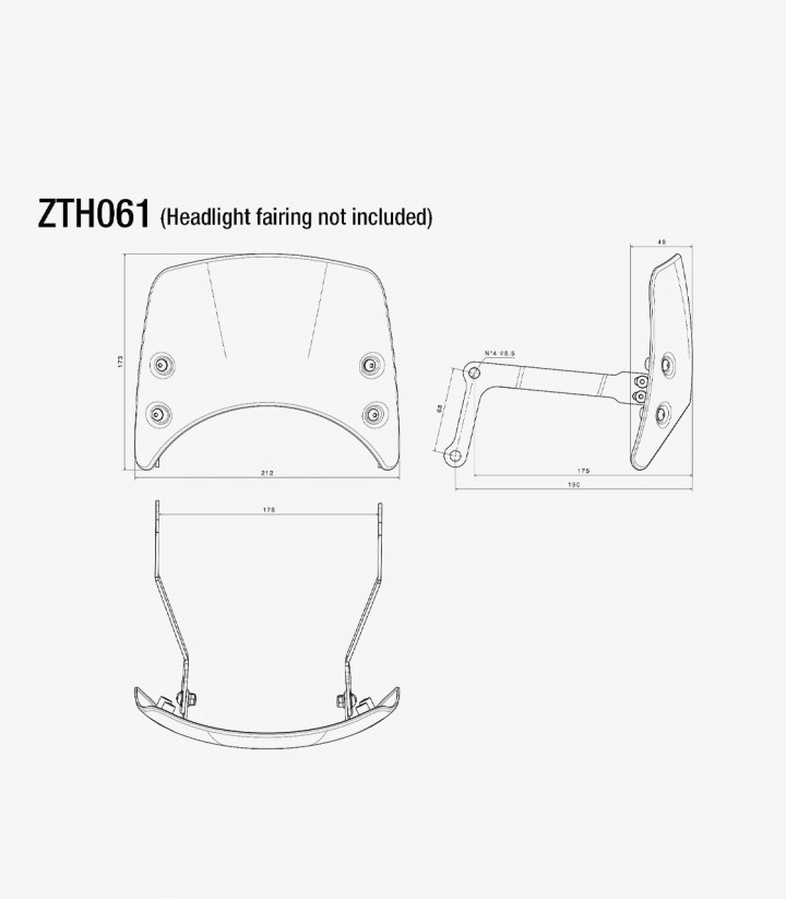 Adaptador Cúpula Rizoma Triumph Speed Twin 1200, Thruxton 1200 R / RS (16-25) ZTH061B