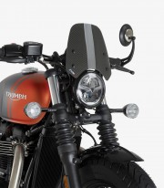 Triumph Bonneville Bobber / Black (18-26) Puig New Generation Sport Carbon Windshield 21925C 21925C