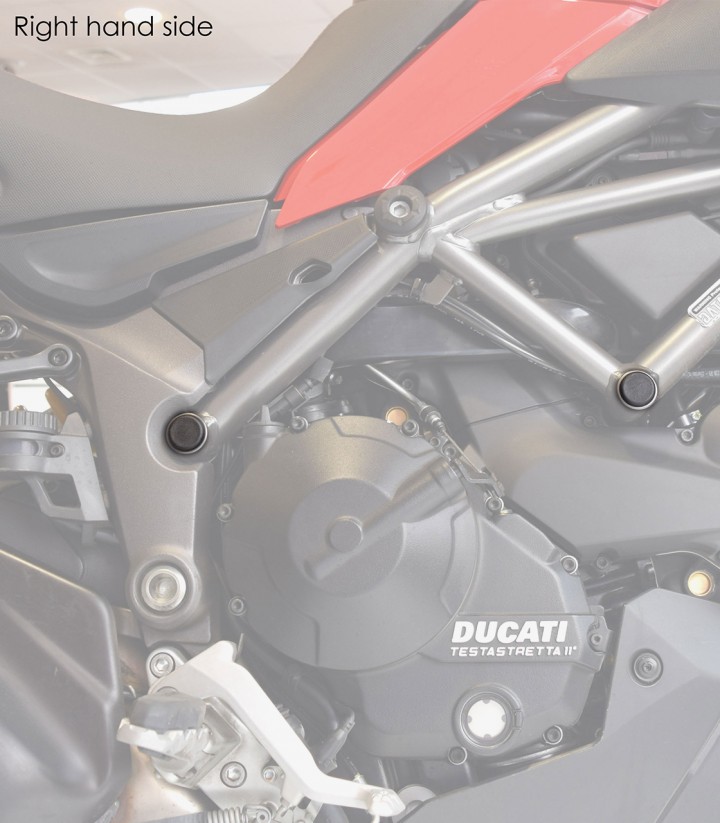 Puig Frame Caps Ducati Multistrada 1200 / S (10-14) in Black 9635N