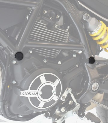 Tapones Chasis Puig Ducati Monster 797, Scrambler 800 / Sixty2 (15-26) en Negro 9632N