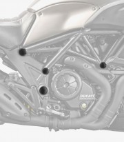 Puig Frame Caps Ducati Diavel / Carbon (11-16) in Black 9611N
