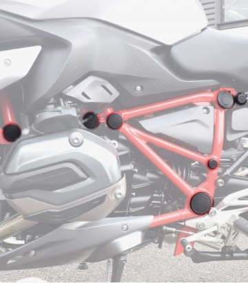 Puig Rahmenstopfen BMW R1200R/RS (15-18), R1250R (18-26), R1250RS (19-26) in Schwarz 9333N