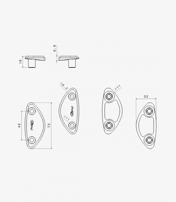 Tapas Retrovisor Puig en Negro Triumph Daytona 675 / R (13-16) 3852N