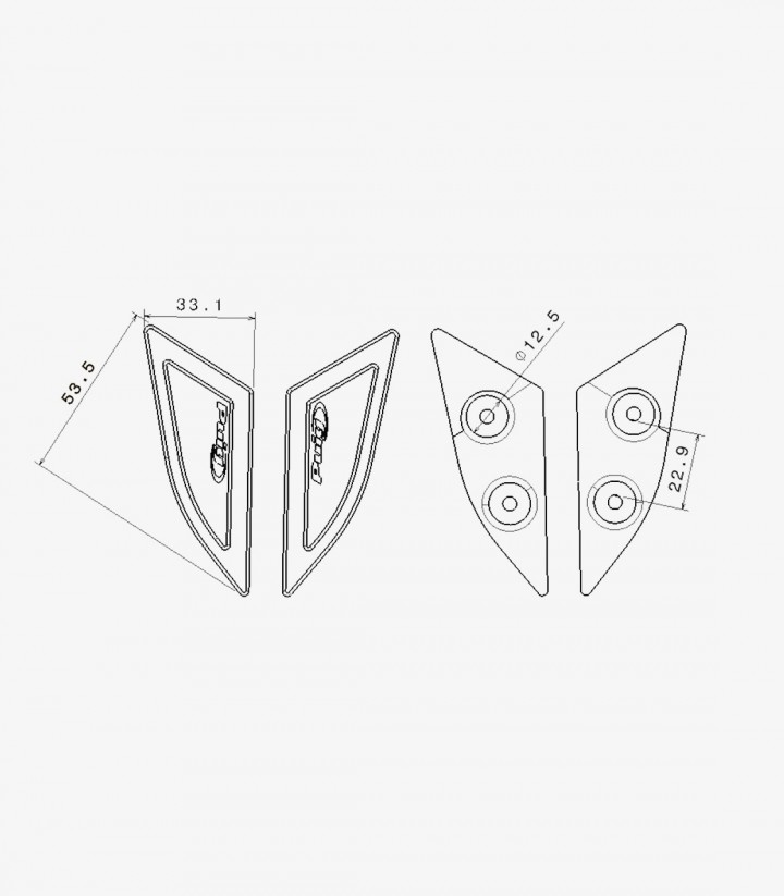 Puig Mirror Covers in Black for Ducati Panigale V2 / V4 (18-24)