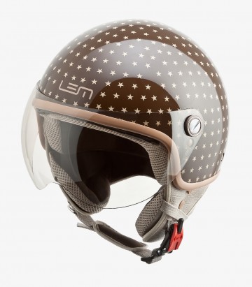 Casco Jet LEM Roger Dusty Marrón