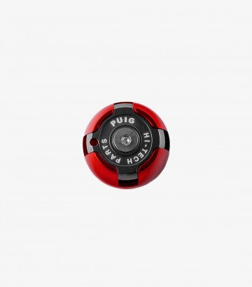 Puig Hi-Tech Oil Filler Cap Red 6777R for Aprilia Dorsoduro 750, RSV4, Tuono 1000R / V4 1100 (06-24)