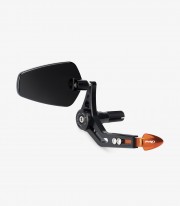 Protector de Maneta Embrague / Freno Puig Con Retrovisor Pro Universal Naranja 21440T+21441T