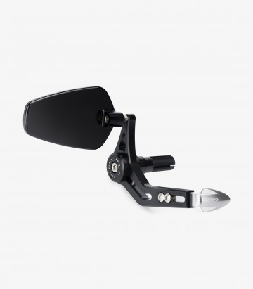 Protector de Maneta Embrague / Freno Puig Con Retrovisor Pro Universal Plateado 21440P+21441P