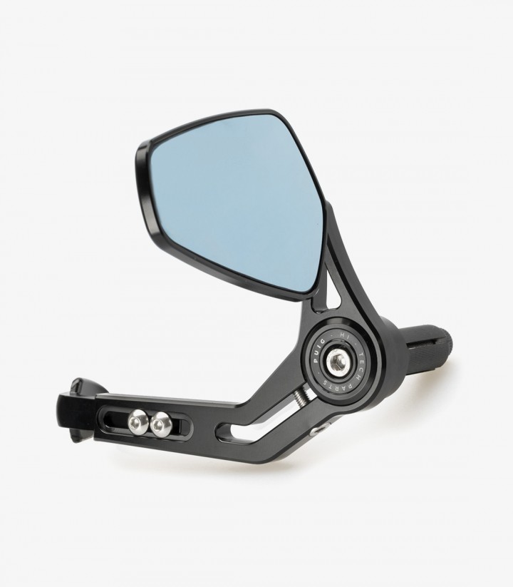 Puig Universal Pro Mirror Clutch / Brake Lever Guard in Black 21440N+21441N