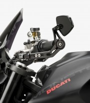 Puig Universal Pro Mirror Clutch / Brake Lever Guard in Black 21440N+21441N