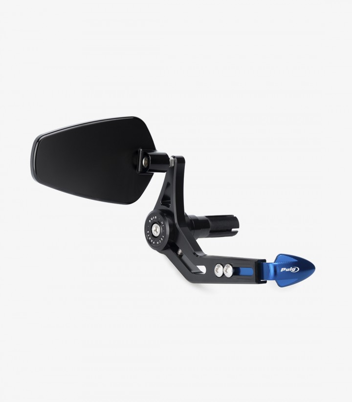 Protector de Maneta Embrague / Freno Puig Con Retrovisor Pro Universal Azul 21440A+21441A