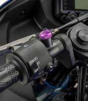 Puig Mirror Thread Caps Purple 21804L for several models of Honda, Husqvarna, Kawasaki, KOVE, Triumph y Yamaha