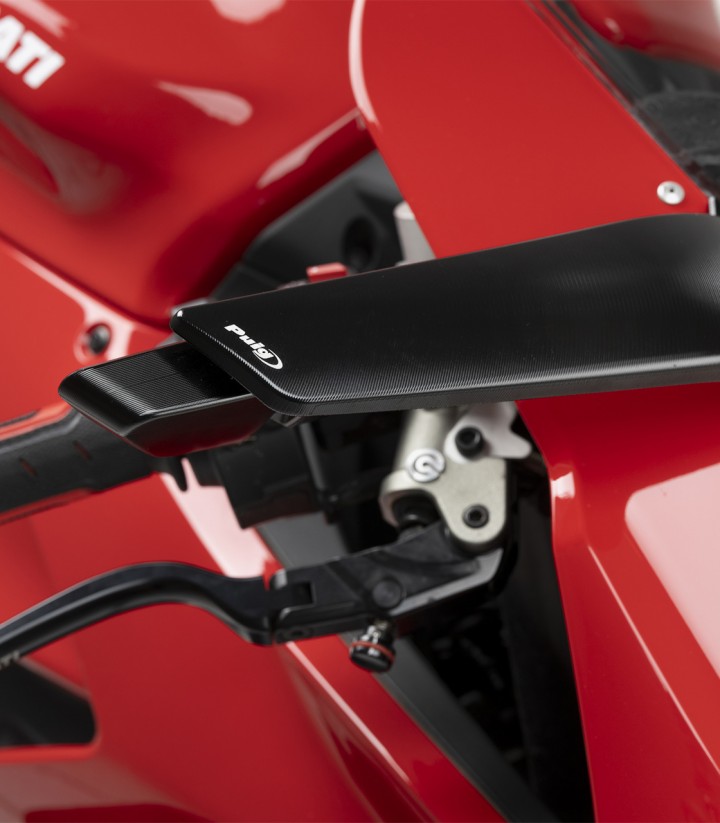 Aileron Spiegel Puig in Schwarz Ducati Panigale V2 (20-24), Panigale V4 (18-24) 22297N+22298N