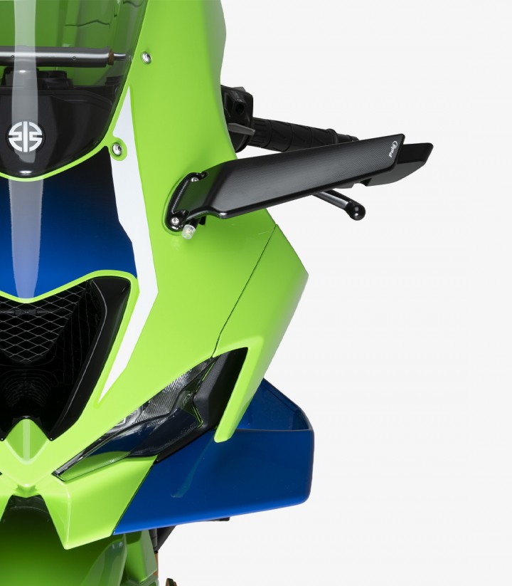 Retrovisores Aileron Puig en Negro Kawasaki Ninja 400, ZX-6R / 10R / 10RR (18-26) 21285N+21286N